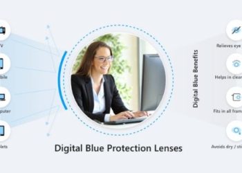 blue eye protection glass