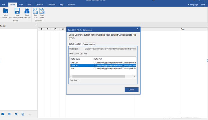 Launch the Software, then select the Select Outlook OST option on the Home tab