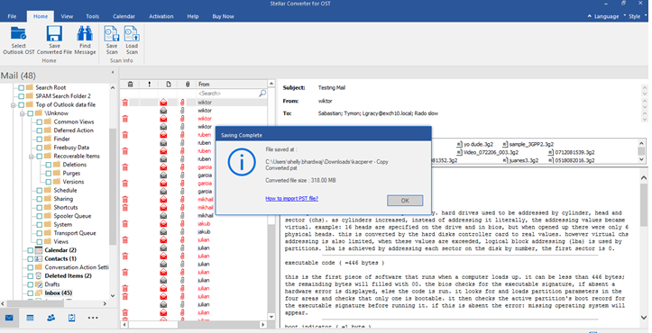 To save the file in the selected place, click OK.