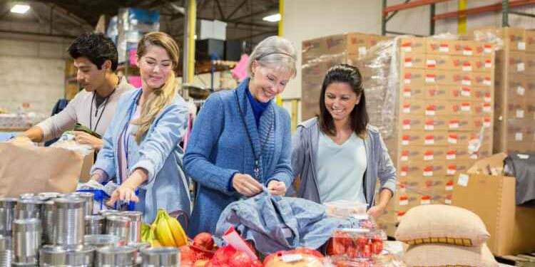 Volunteering at a Food Bank