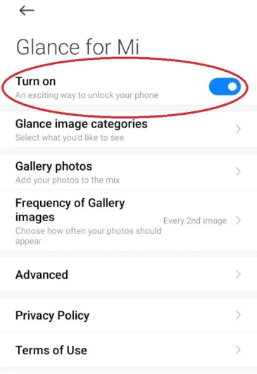 Step 2 of how to remove Glance from Mi Max 3