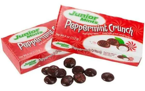 Junior Mints PepperMint crunch, ingredients, gluten free, calories, and many more