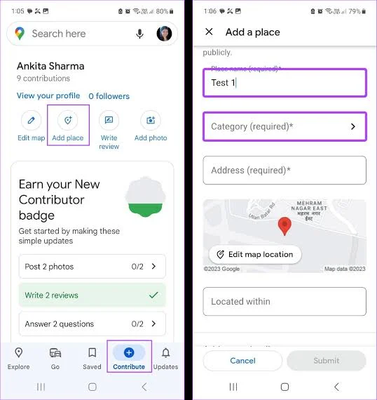 add my home in google map