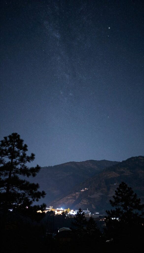 Clear night sky above Rishop hills Clear night sky above Rishop hills