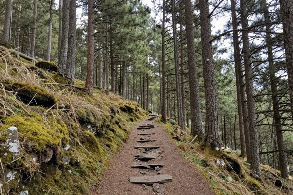 Forest walking trail from Lava to Rishop Forest walking trail from Lava to Rishop