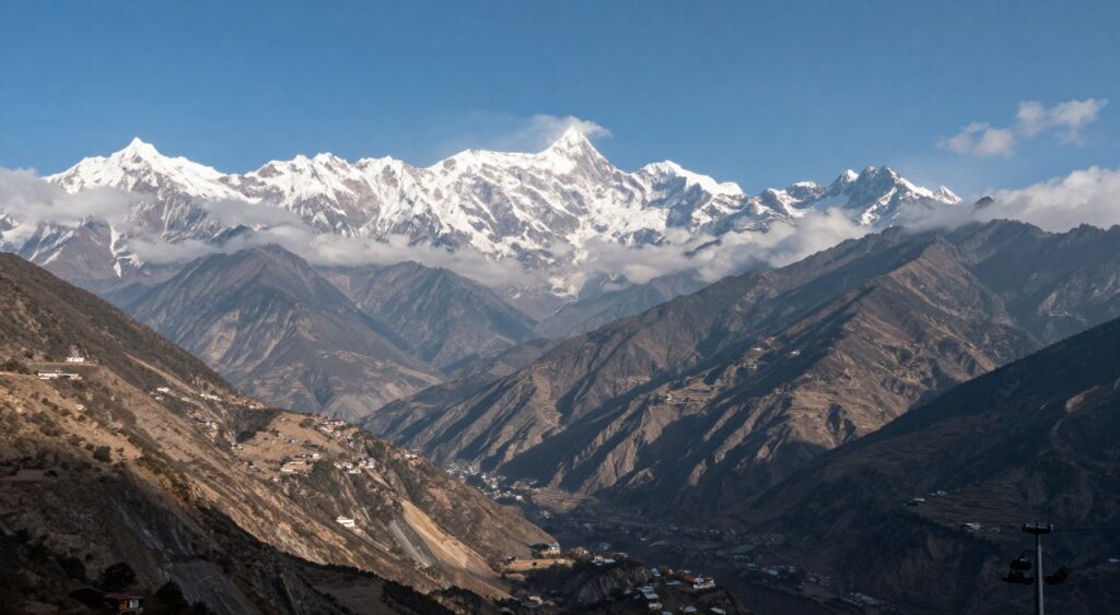 Himalayan peaks seen from Tiffin Dara Himalayan peaks seen from Tiffin Dara