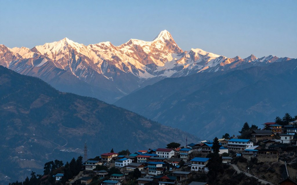 Kanchenjunga view from a high hill village Kanchenjunga view from a high hill village